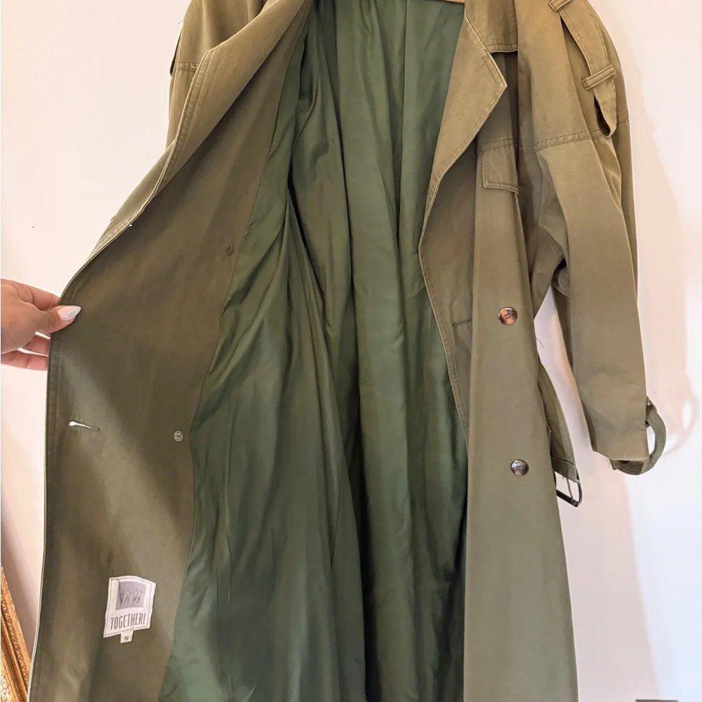 Vintage Together Olive Women's Trench Coat - Picture 16 of 16